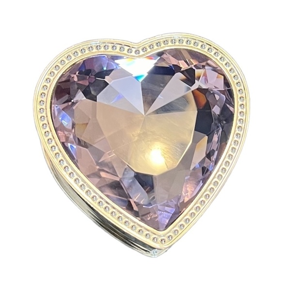 QVC Silver-tone Heart-shaped Safe keeper Gem Box by Lori Greiner - Pink Stone - Picture 3 of 7